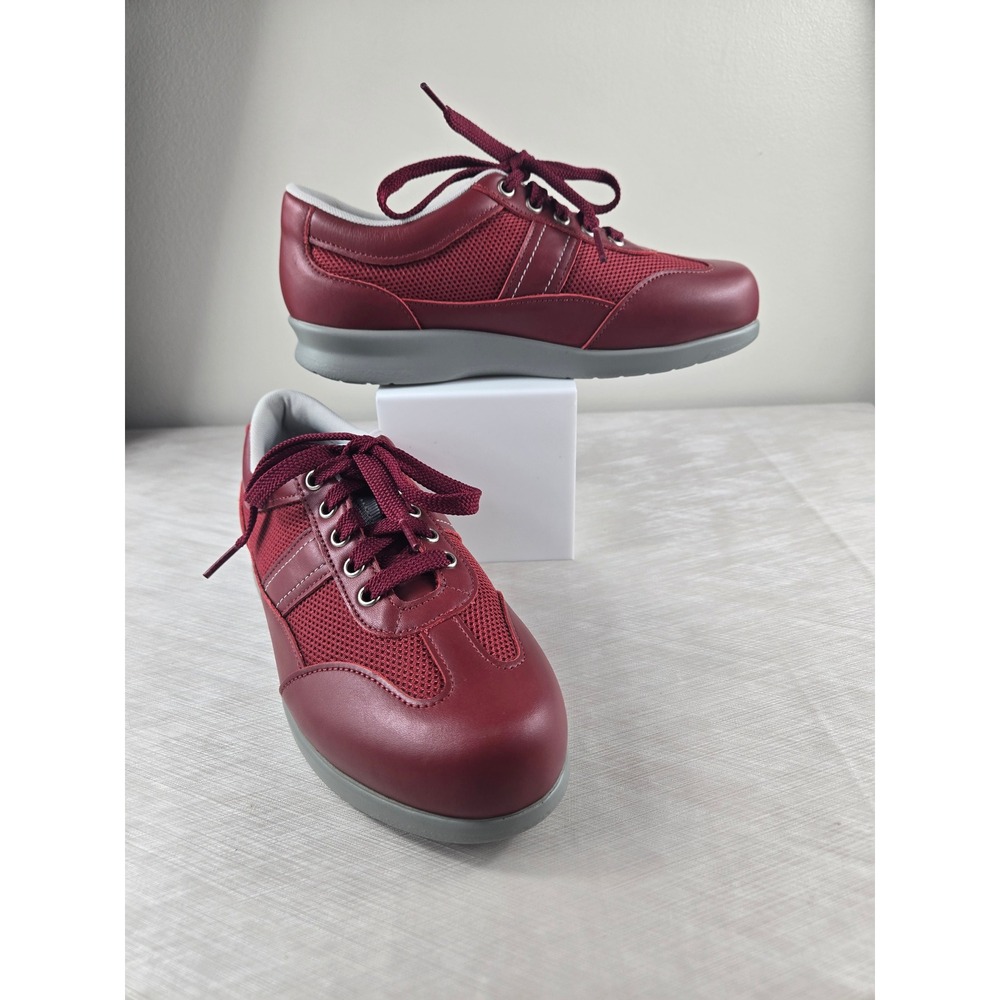 SAS Tour Mesh Womens 6 M Wine Burgundy Leather Walking Shoes Orthaheel Insole